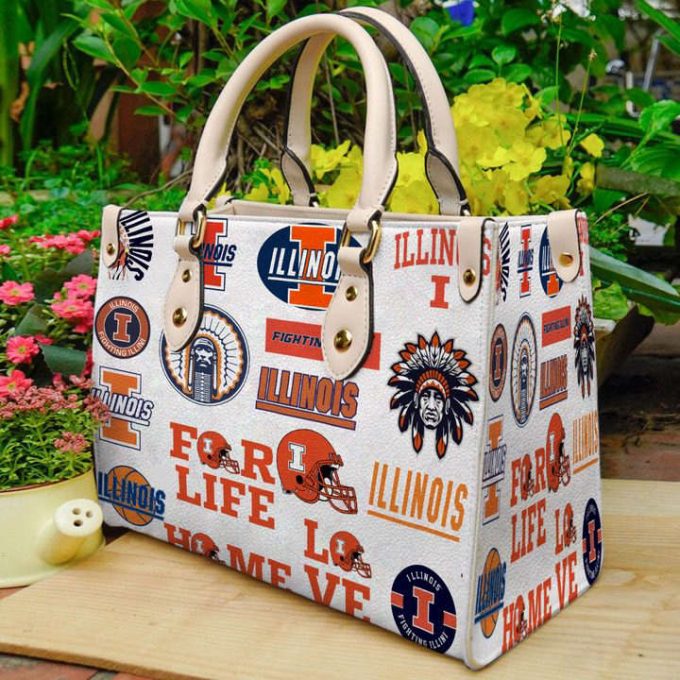 Illinois Fighting Illini 1 Leather Handbag Gift For Women 3