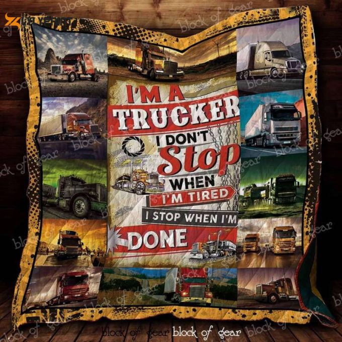 Im A Trucker 3D Customized Quilt 1