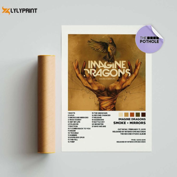 Imagine Dragons Posters, Smoke + Mirrors Poster, Imagine Dragons, Smoke + Mirrors, Album Cover Poster, Poster Print Wall Art, Custom Poster 1