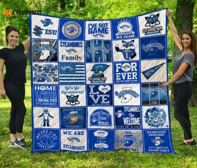 Indiana State Sycamores 2 Quilt Blanket For Fans Home Decor Gift 1