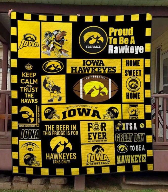 Iowa Hawkeyes 3 Quilt Blanket For Fans Home Decor Gift 2