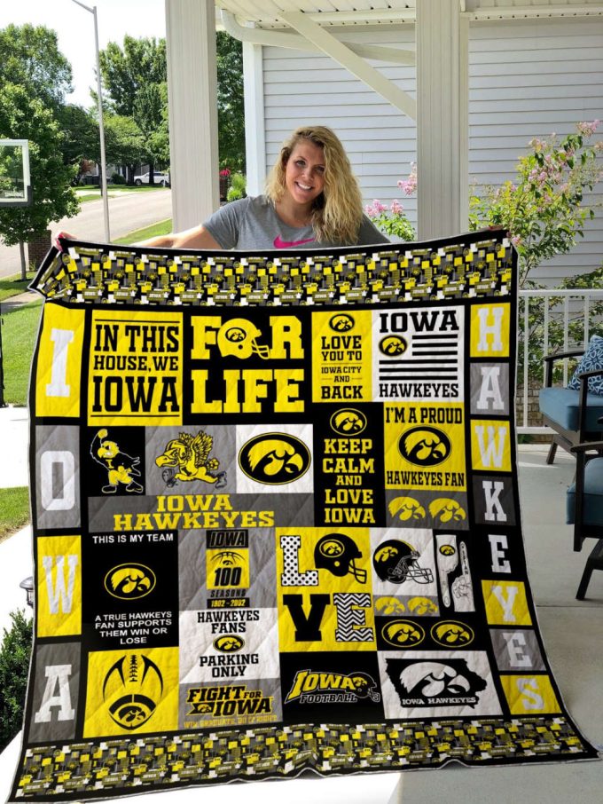 Iowa Hawkeyes 5 Quilt Blanket For Fans Home Decor Gift 2