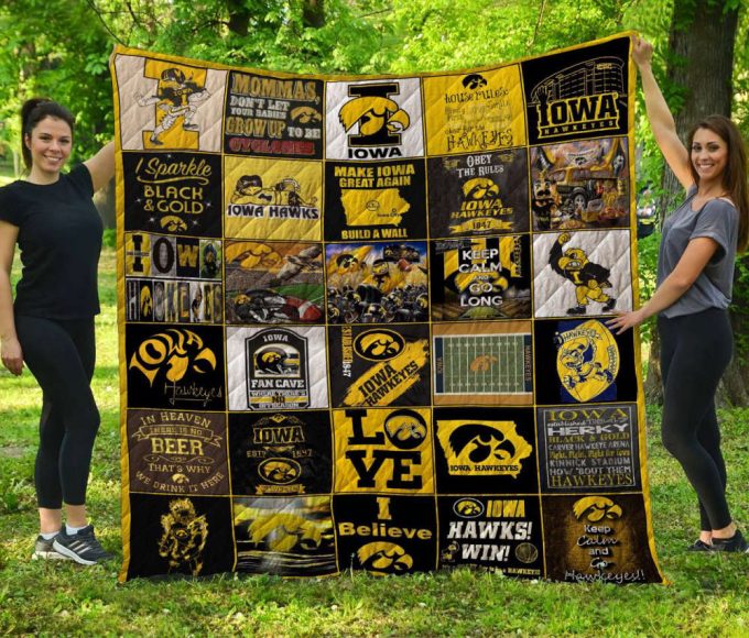 Iowa Hawkeyes Quilt Blanket Home Decor Giftaa 2