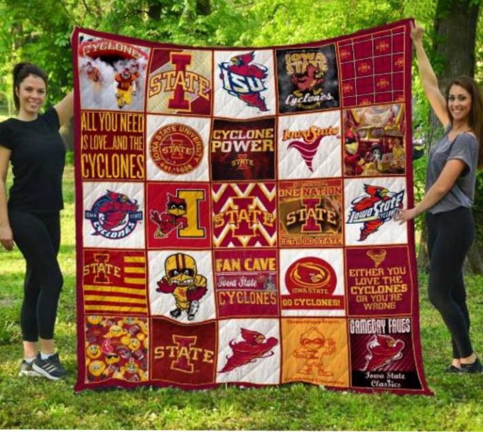 Iowa State Cyclone 3 Quilt Blanket For Fans Home Decor Gift 2