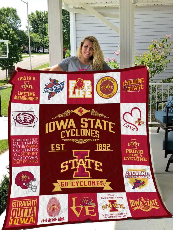 Iowa State Cyclone 4 Quilt Blanket For Fans Home Decor Gift 2