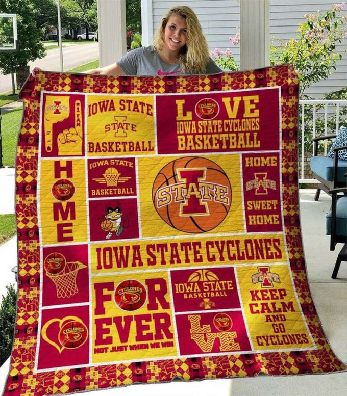 Iowa State Cyclone 5 Quilt Blanket For Fans Home Decor Gift 2