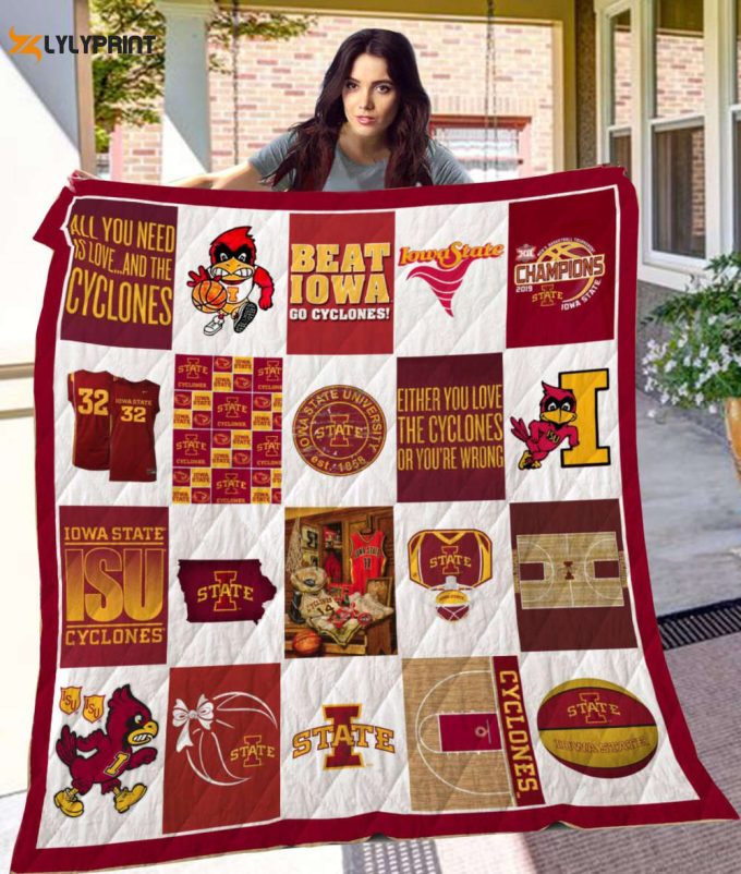Iowa State Cyclones 1 Quilt Blanket For Fans Home Decor Gift 1