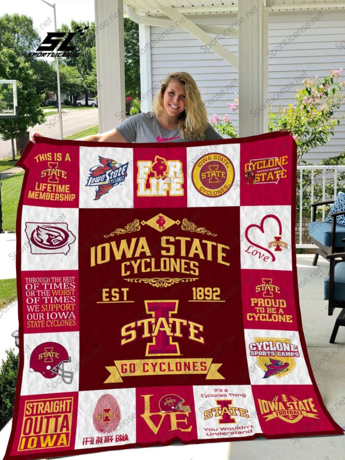 Iowa State Cyclones 2 Quilt Blanket For Fans Home Decor Gift 2