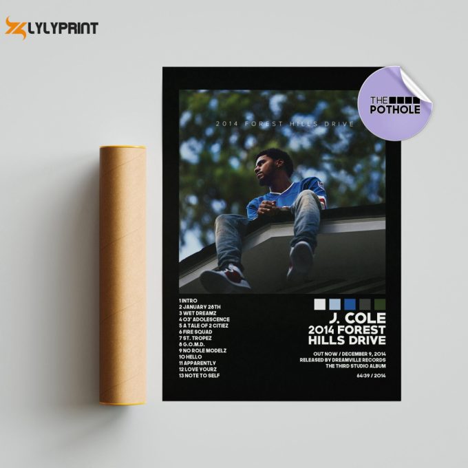 J. Cole / 2014 Forest Hills Drive / Album Cover Poster, Poster Print Wall Art, Custom Poster, Home Decor, 4 Your Eyez Only, Dreamville, Blck 1