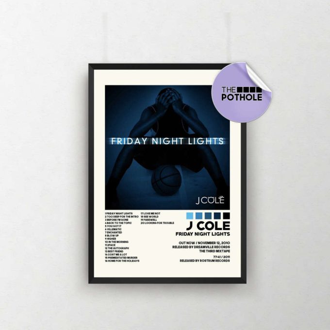 J. Cole Posters / Friday Night Lights / Album Cover Poster, Poster Print Wall Art, Custom Poster, Home Decor, 4 Your Eyez Only 2