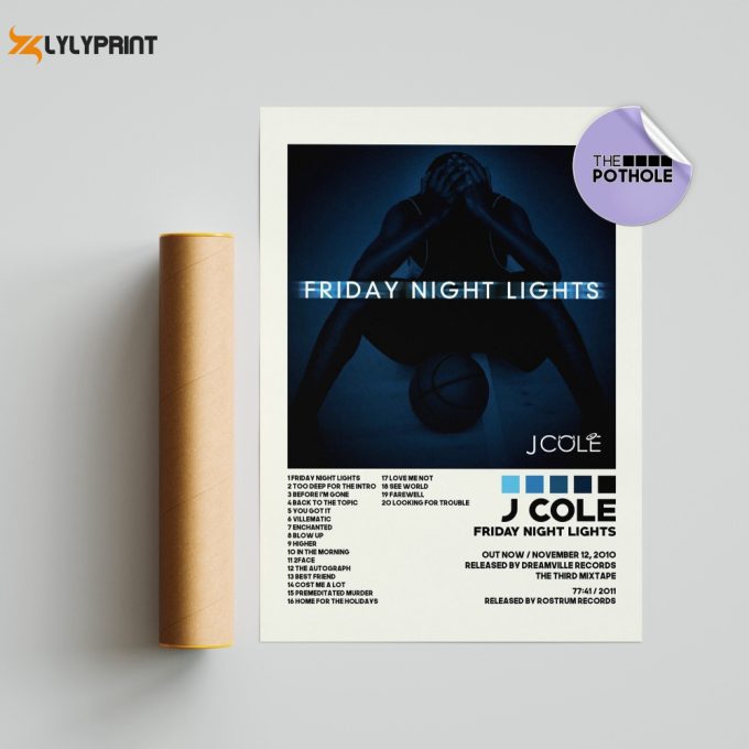 J. Cole Posters / Friday Night Lights / Album Cover Poster, Poster Print Wall Art, Custom Poster, Home Decor, 4 Your Eyez Only 1