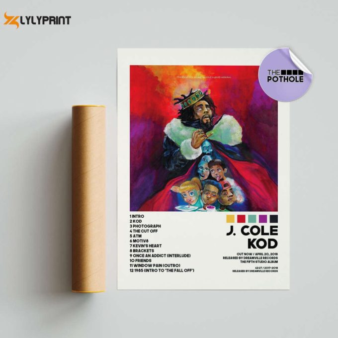 J. Cole Posters / Kod Poster / Album Cover Poster, Poster Print Wall Art, Custom Poster, Home Decor, The Off-Season, Dreamville, J Cole, Kod 1