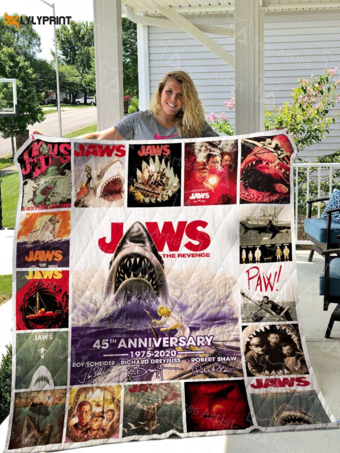 Jaws 1 Quilt Blanket For Fans Home Decor Gift 1