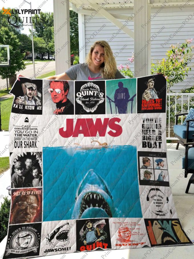 Jaws 1 Quilt Blanket For Fans Home Decor Gift 1