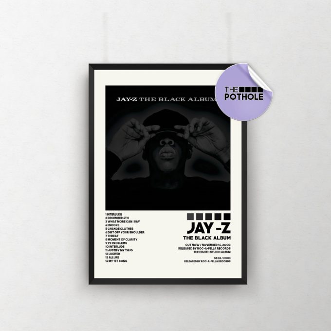 Jay Z Poster / Black Album Poster, Album Cover Poster Poster Print Wall Art, Custom Poster, Home Decor, Jay Z, The Blueprint, Black Album 2