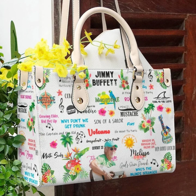 Women S Day Gift: Jimmy Buffett Leather Hand Bag Gift For Women'S Day - G95 Stylish &Amp; Exclusive 2