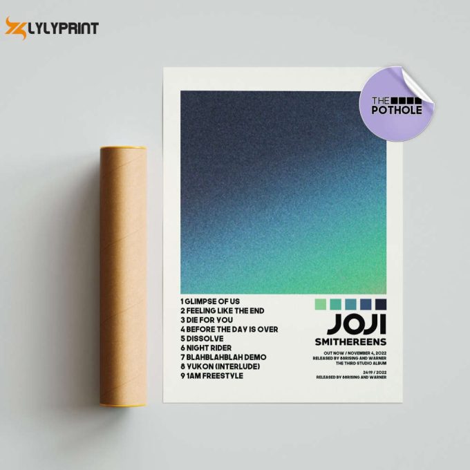 Joji Posters | Smithereens Poster | Joji Tracklist Album Cover Poster / Album Cover Poster Print Wall Art, Custom Poster, Smithereens 1