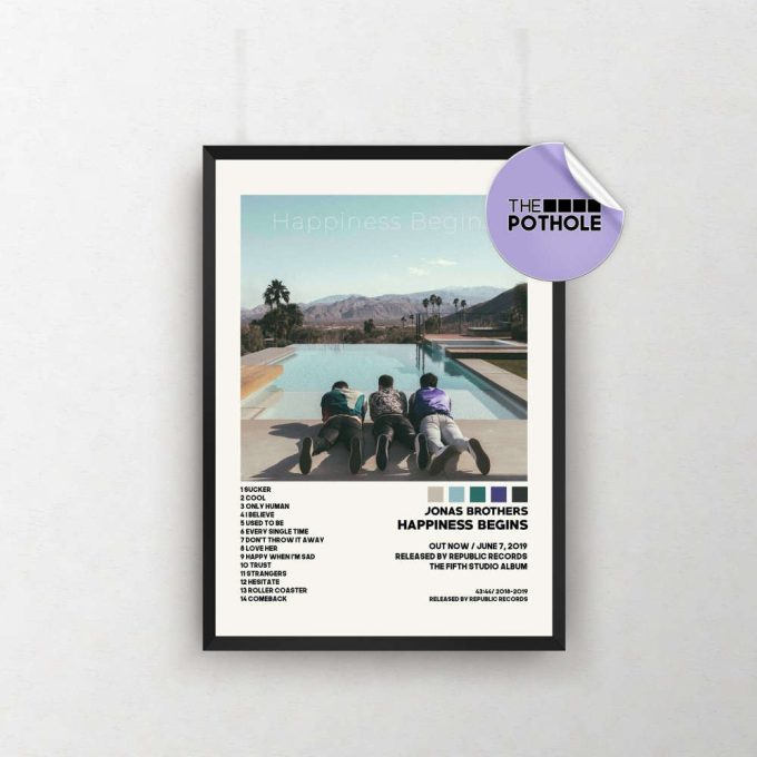 Jonas Brothers Poster | Happiness Begins Poster | Jonas Brothers, Tracklist Album Cover Poster / Album Cover Poster Print Wall Art 2