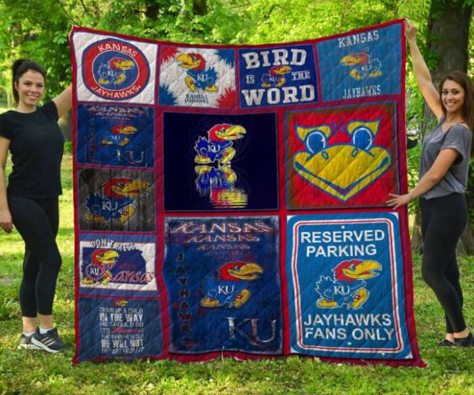 Kansas Jayhawks 2 Quilt Blanket For Fans Home Decor Gift 2