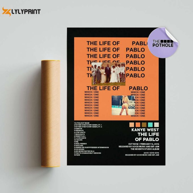 Kanye West Poster / The Life Of Pablo Poster / Album Cover Poster Poster Print Wall Art, Custom Poster, Home Decor, The Life Of Pablo, Blck 1