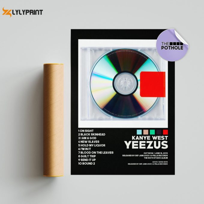 Kanye West Poster / Yeezus Poster / Album Cover Poster Poster Print Wall Art, Custom Poster, Home Decor, 808S And Heartbreak, Yeezus, Blck 1