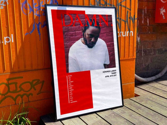 Kendrick Lamar &Quot;Damn&Quot; Album Cover Poster, Tracklist Poster #1 2