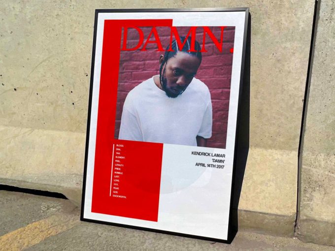 Kendrick Lamar &Quot;Damn&Quot; Album Cover Poster, Tracklist Poster #1 3