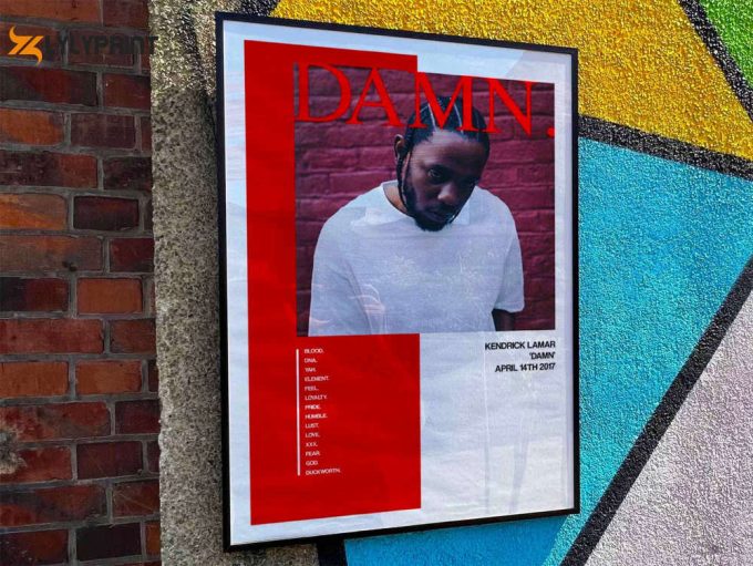 Kendrick Lamar &Amp;Quot;Damn&Amp;Quot; Album Cover Poster, Tracklist Poster #1 1