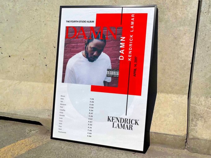 Kendrick Lamar &Quot;Damn&Quot; Album Cover Poster, Tracklist Poster #3 3