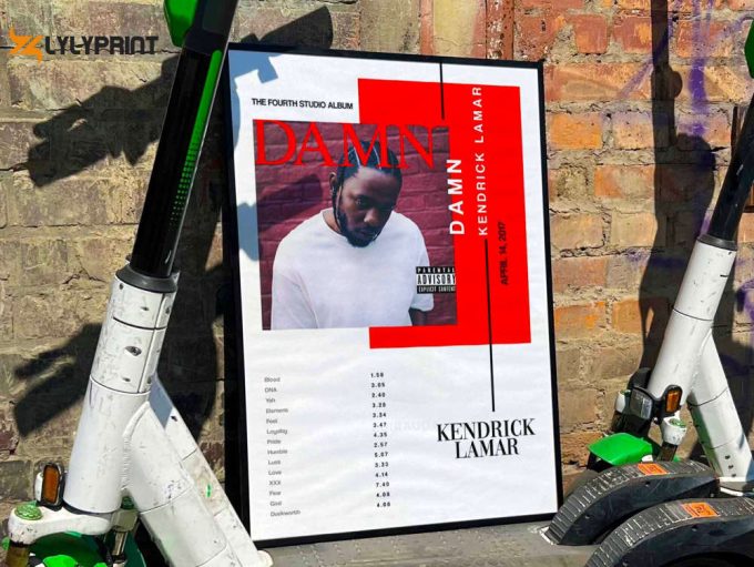 Kendrick Lamar &Amp;Quot;Damn&Amp;Quot; Album Cover Poster, Tracklist Poster #3 1