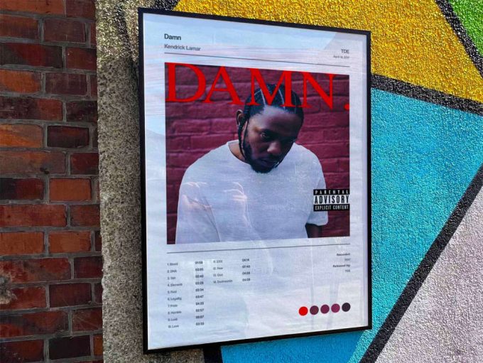 Kendrick Lamar &Quot;Damn&Quot; Album Cover Poster, Tracklist Poster #5 2