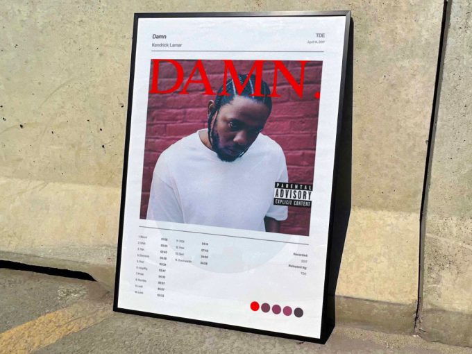 Kendrick Lamar &Quot;Damn&Quot; Album Cover Poster, Tracklist Poster #5 3