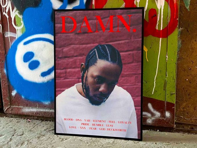 Kendrick Lamar &Quot;Damn&Quot; Album Cover Poster, Tracklist Poster #Fac 2