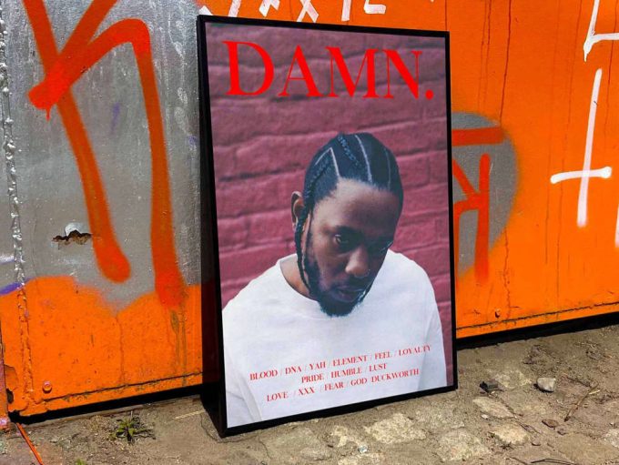 Kendrick Lamar &Quot;Damn&Quot; Album Cover Poster, Tracklist Poster #Fac 3