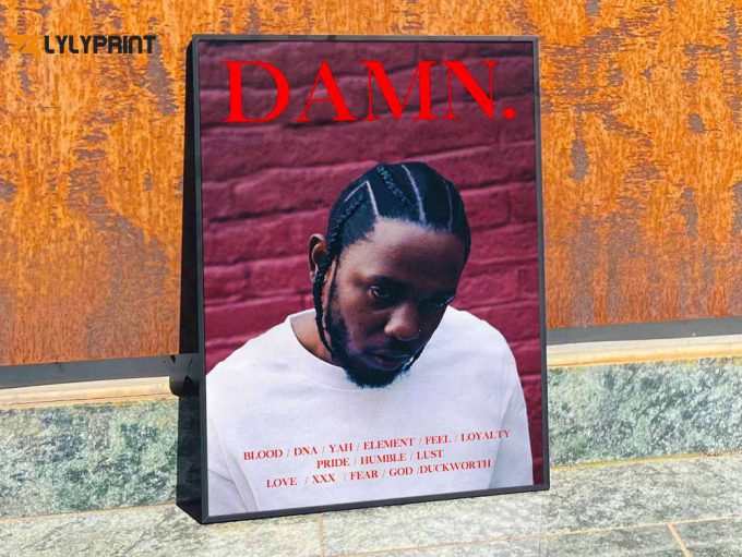 Kendrick Lamar &Amp;Quot;Damn&Amp;Quot; Album Cover Poster, Tracklist Poster #Fac 1
