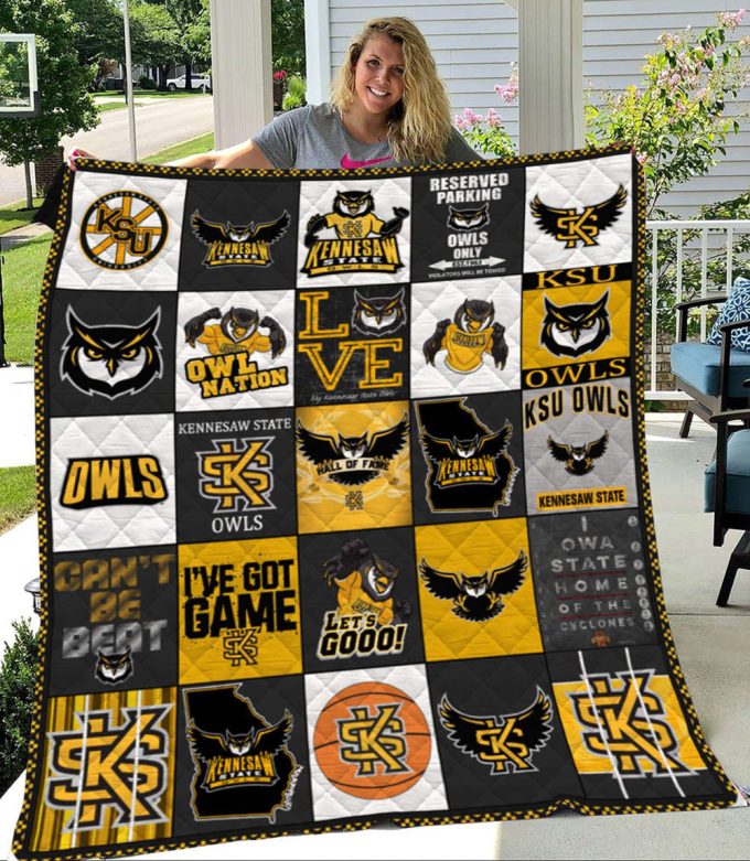 Kennesaw State 3 Quilt Blanket For Fans Home Decor Gift 2