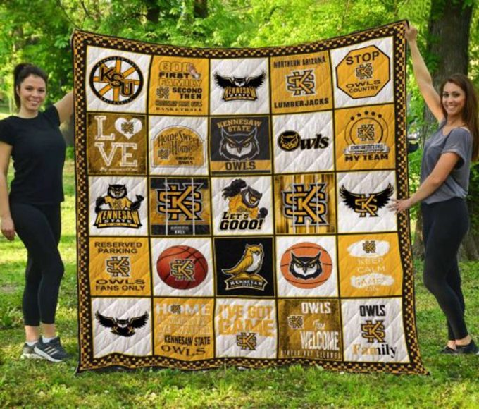 Kennesaw State Owls Quilt Blanket For Fans Home Decor Gift 2