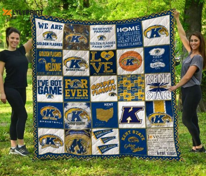 Kent State Golden Flashes 1 Quilt Blanket For Fans Home Decor Gift 1
