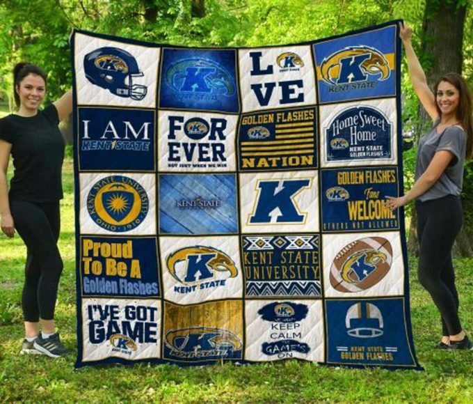 Kent State Golden Flashes 2 Quilt Blanket For Fans Home Decor Gift 2