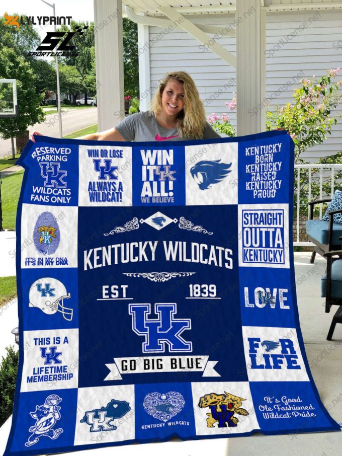 Kentucky Wildcats Quilt Blanket For Fans Home Decor Gift 1