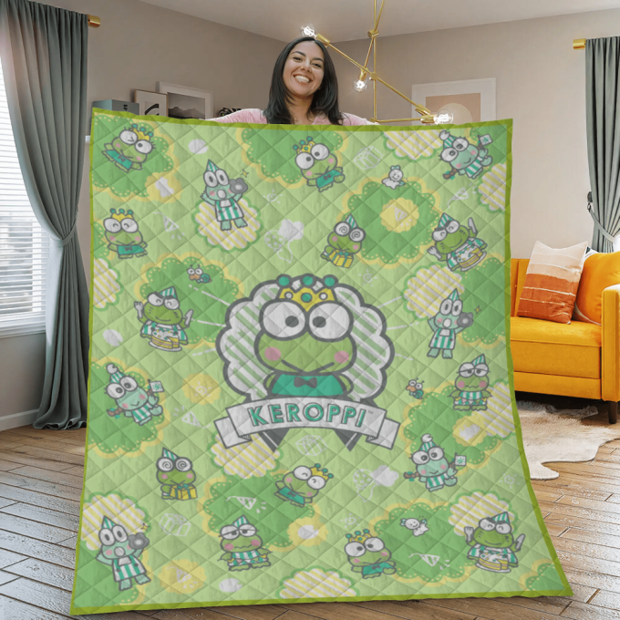 Keroppi Quilt Blanket For Fans Home Decor Gift 2