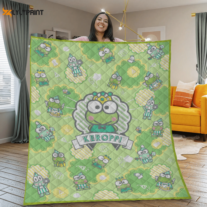 Keroppi Quilt Blanket For Fans Home Decor Gift 1