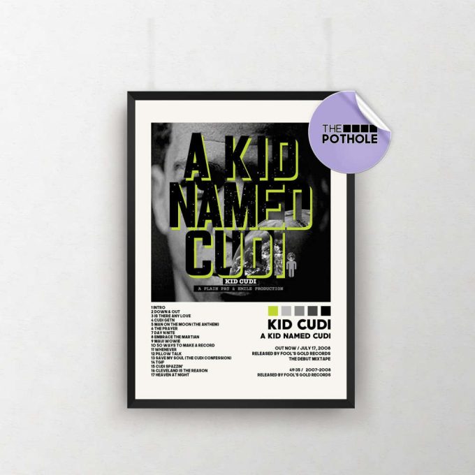 Kid Cudi Poster / A Kid Named Cudi Poster / Album Cover Poster Poster Print Wall Art, Custom Poster, Home Decor, Man On The Moon, Kid Cudi 2