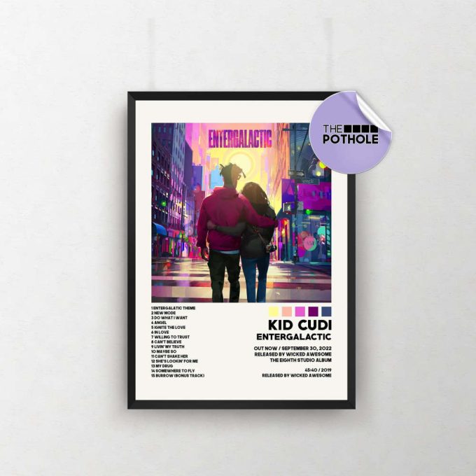 Kid Cudi Poster / Entergalactic Poster, Album Cover Poster, Print Wall Art, Poster, Home Decor, Man On The Moon, Kid Cudi, Entergalactic 2