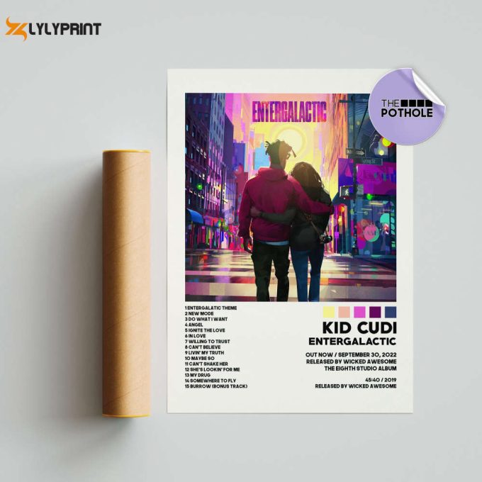 Kid Cudi Poster / Entergalactic Poster, Album Cover Poster, Print Wall Art, Poster, Home Decor, Man On The Moon, Kid Cudi, Entergalactic 1