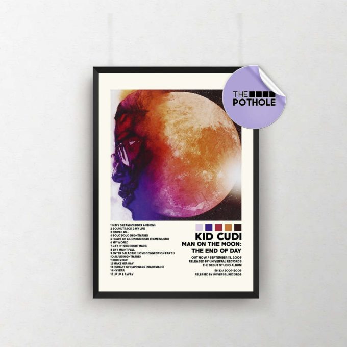 Kid Cudi Poster / Man On The Moon Poster / Album Cover Poster Poster Print Wall Art, Custom Poster, Home Decor 2