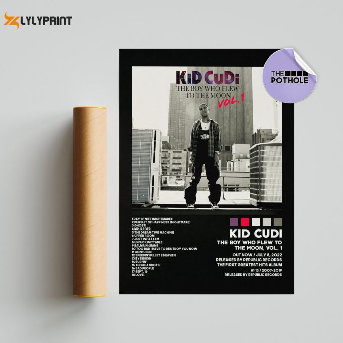 Kid Cudi Poster / The Boy Who Flew To The Moon, Vol. 1 Poster / Album Cover Poster Poster Print Wall Art, Custom Poster, Home Decor, Blck 1