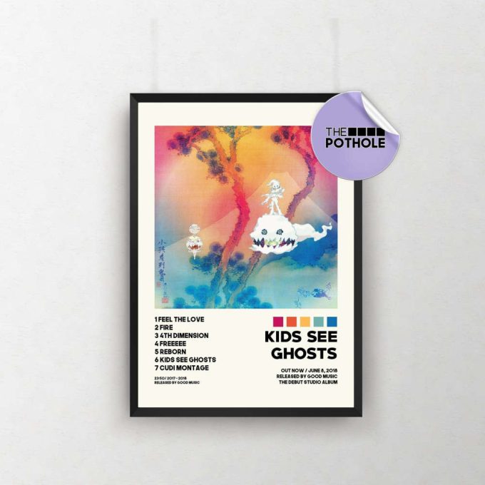 Kids See Ghosts Poster / Album Cover Poster / Kanye West Posters / Kid Cudi Posters / Print Wall Art, Tracklist Custom Poster, Home Decor 2