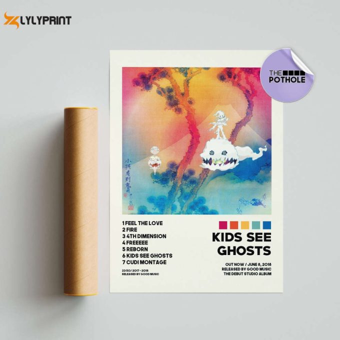 Kids See Ghosts Poster / Album Cover Poster / Kanye West Posters / Kid Cudi Posters / Print Wall Art, Tracklist Custom Poster, Home Decor 1
