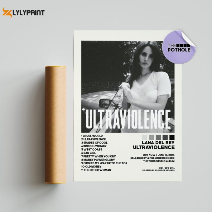 Lana Del Rey Posters / Ultraviolence Poster / Album Cover Poster, Poster Print Wall Art, Custom Poster, Home Decor, Lana Del Rey 1